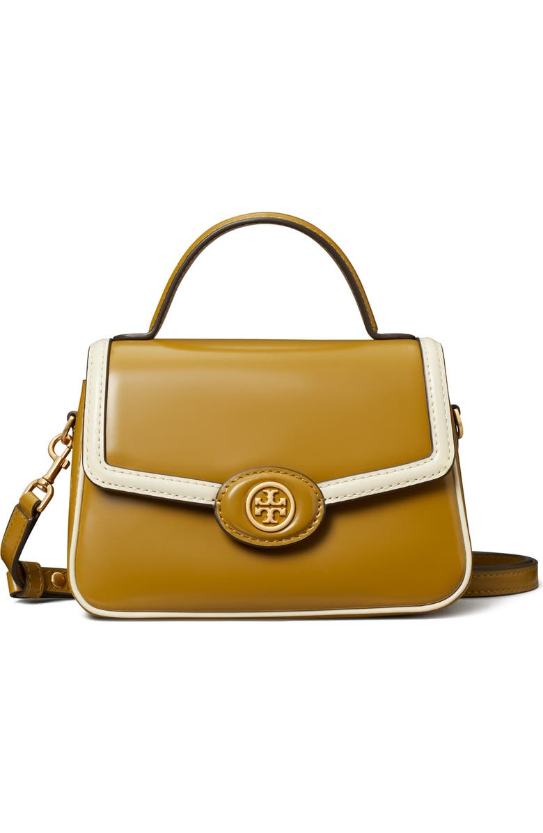 Tory Burch Robinson Colorblock Top Handle Leather Satchel, Main, color,