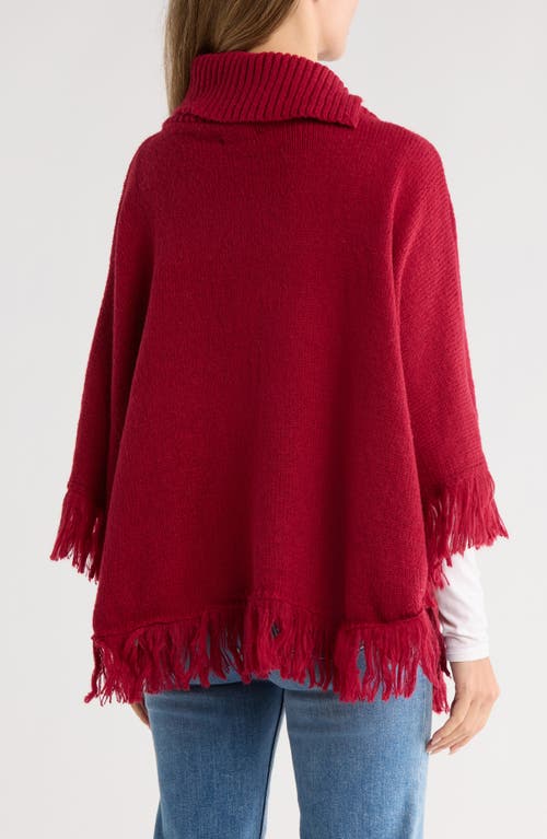 Nanette Lepore Diamond Eyelet Weave Poncho In Burgundy
