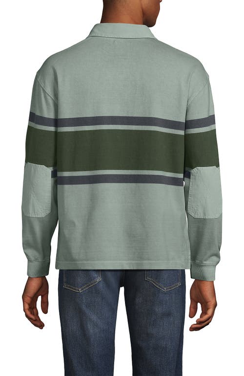 LANDS' END LANDS' END LONG SLEEVE OVERDYE RUGBY SHIRT