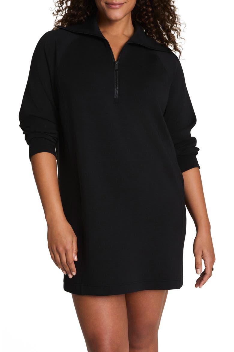 AirEssentials Half Zip Minidress, Alternate, color, VERY BLACK