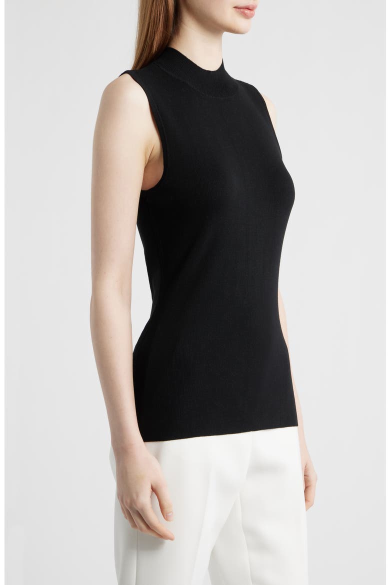 Sleeveless Mock Neck Sweater, Alternate, color, BLACK