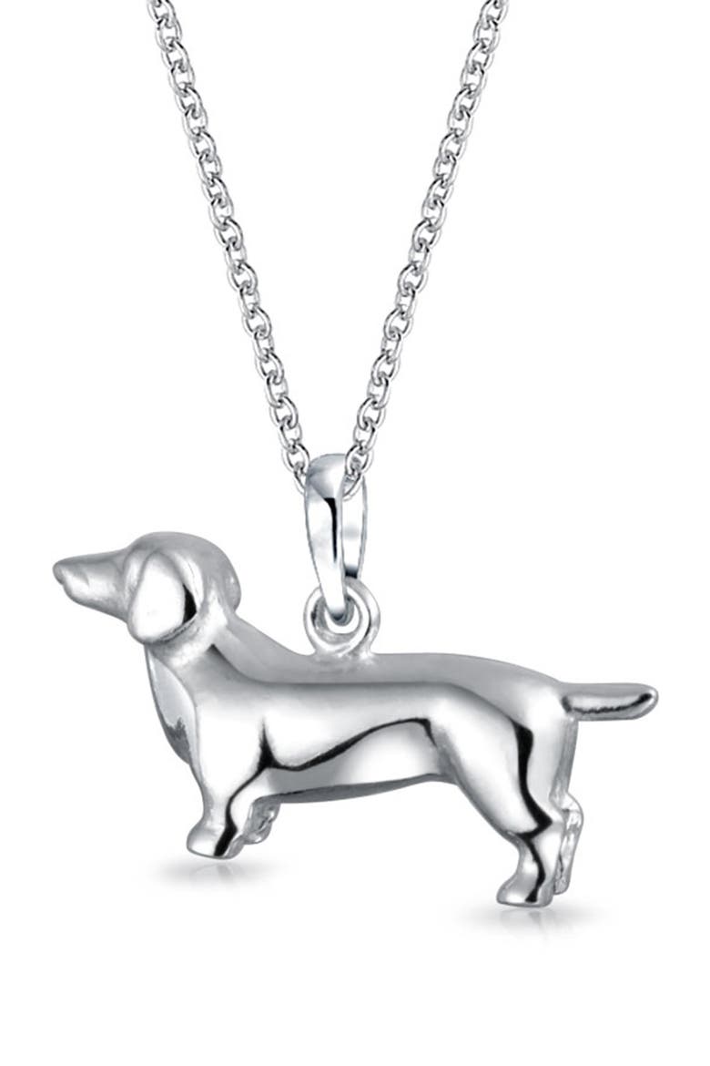 Sterling Silver My Numero Uno Pup Pendant Necklace, Main, color, SILVER