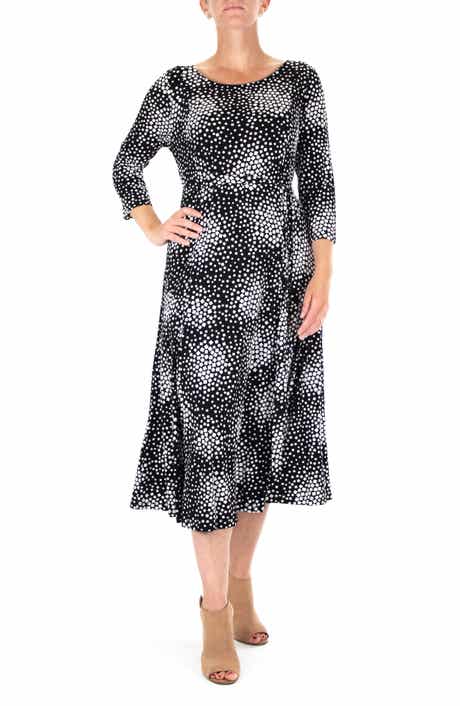 Sylvia Printed Tie Waist Midi Dress