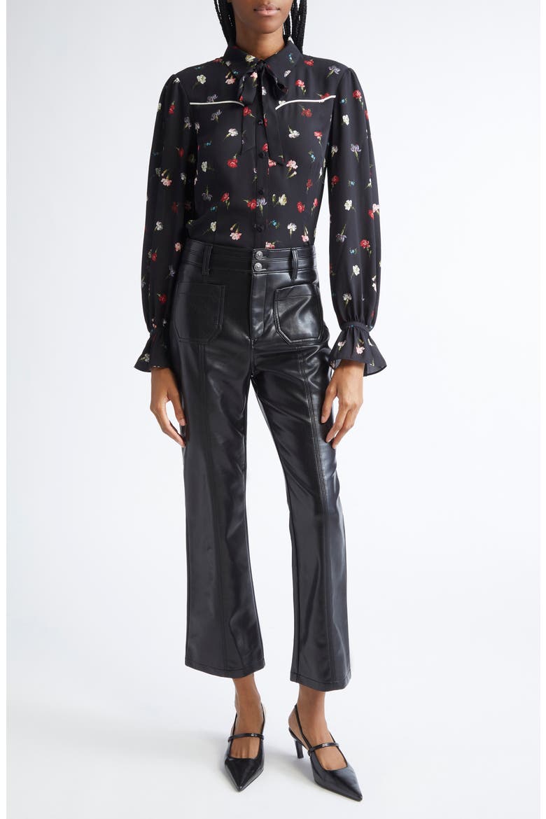 Dorothea Faux Leather Pants, Alternate, color, BLACK