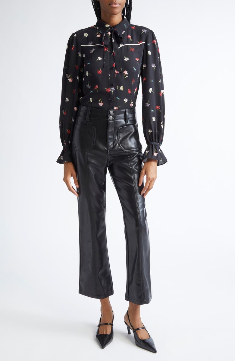 Cinq à Sept Dorothea Faux Leather Pants, Alternate, color, Black