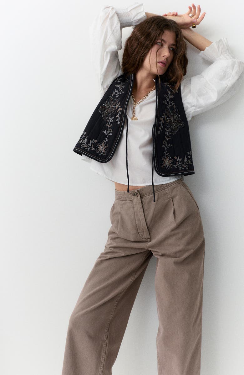 PER UNA BY M&S Pleated Barrel Leg Pants, Alternate, color, Soft Brown