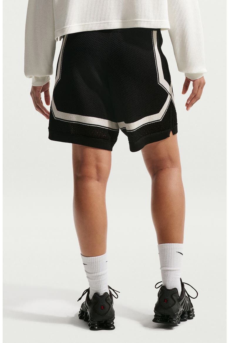 Sportswear Open Knit Shorts, Alternate, color, BLACK/ CHALK/ CHALK