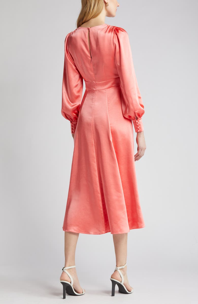 Ted Baker London Daniia Long Sleeve Satin Fit & Flare Dress, Alternate, color,
