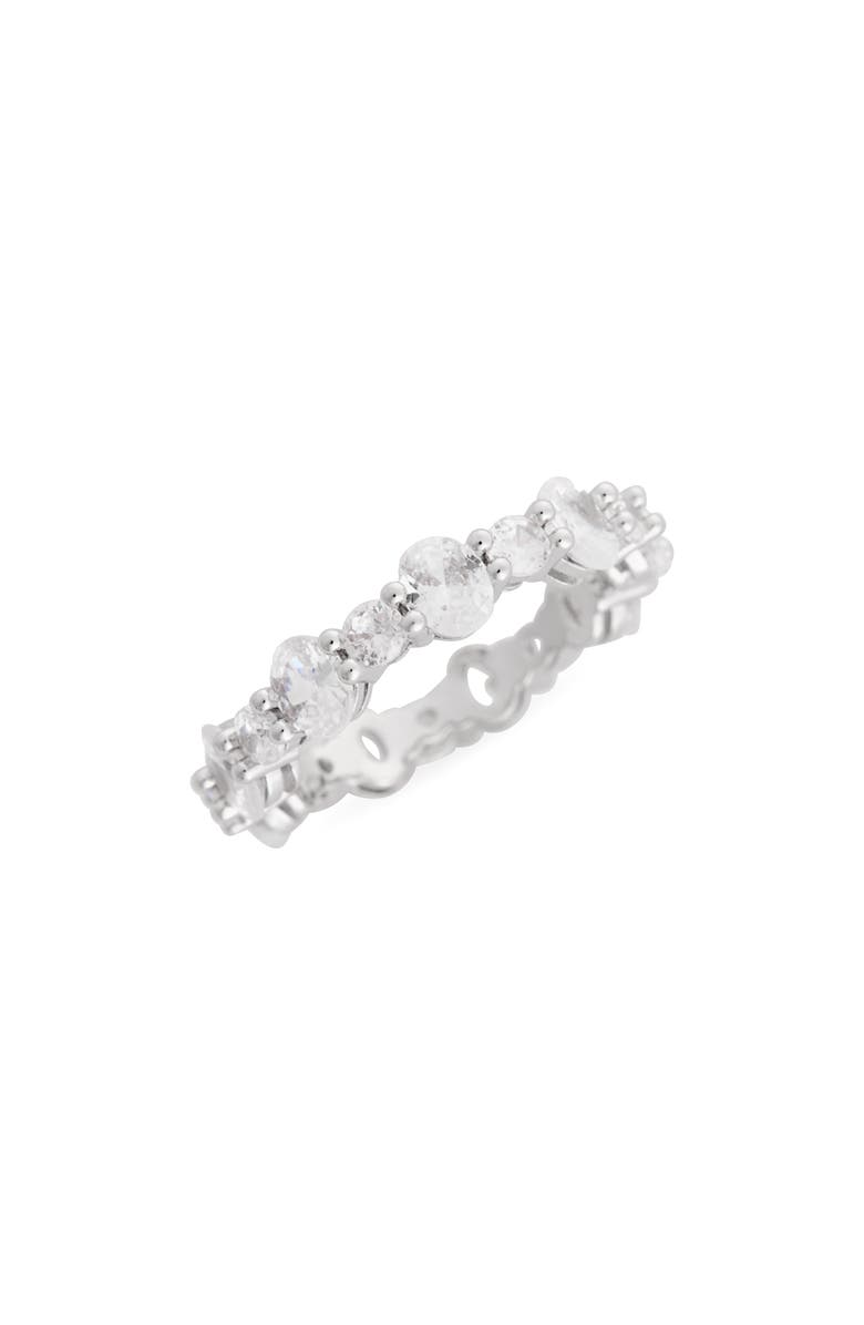 NORDSTROM RACK Floating Oval CZ Eternity Band Ring, Main, color, Clear- Silver
