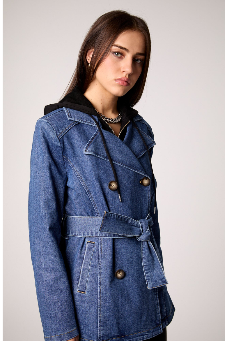 Gracie Trench Coat with Removable Hoodie Insert, Alternate, color, Medium Stone