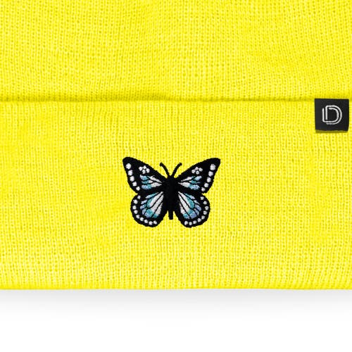 Dalix Butterfly Beanie In Neon Yellow