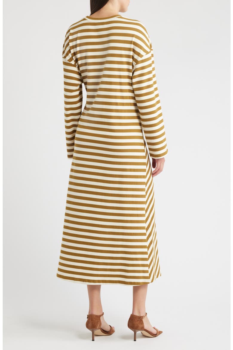 Fenouil Directional Stripe Long Sleeve Dress, Alternate, color, OLIVE