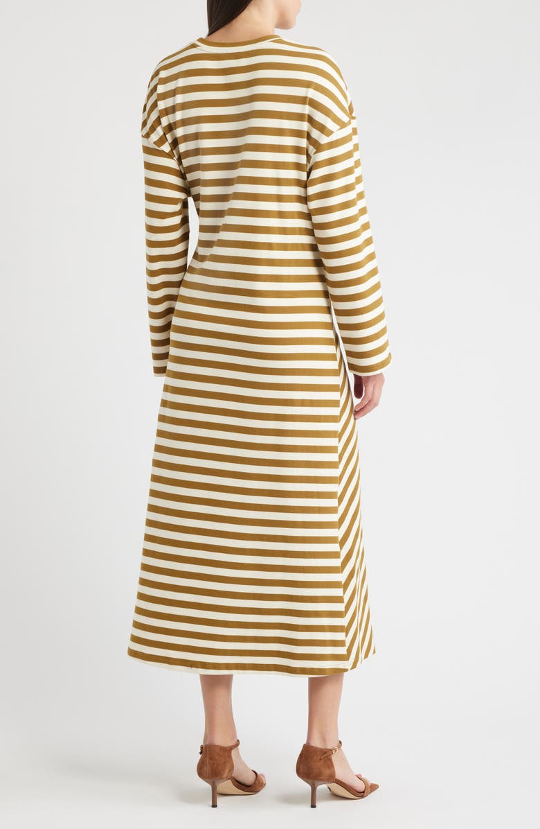 FRNCH Fenouil Directional Stripe Long Sleeve Dress, Alternate, color, Olive