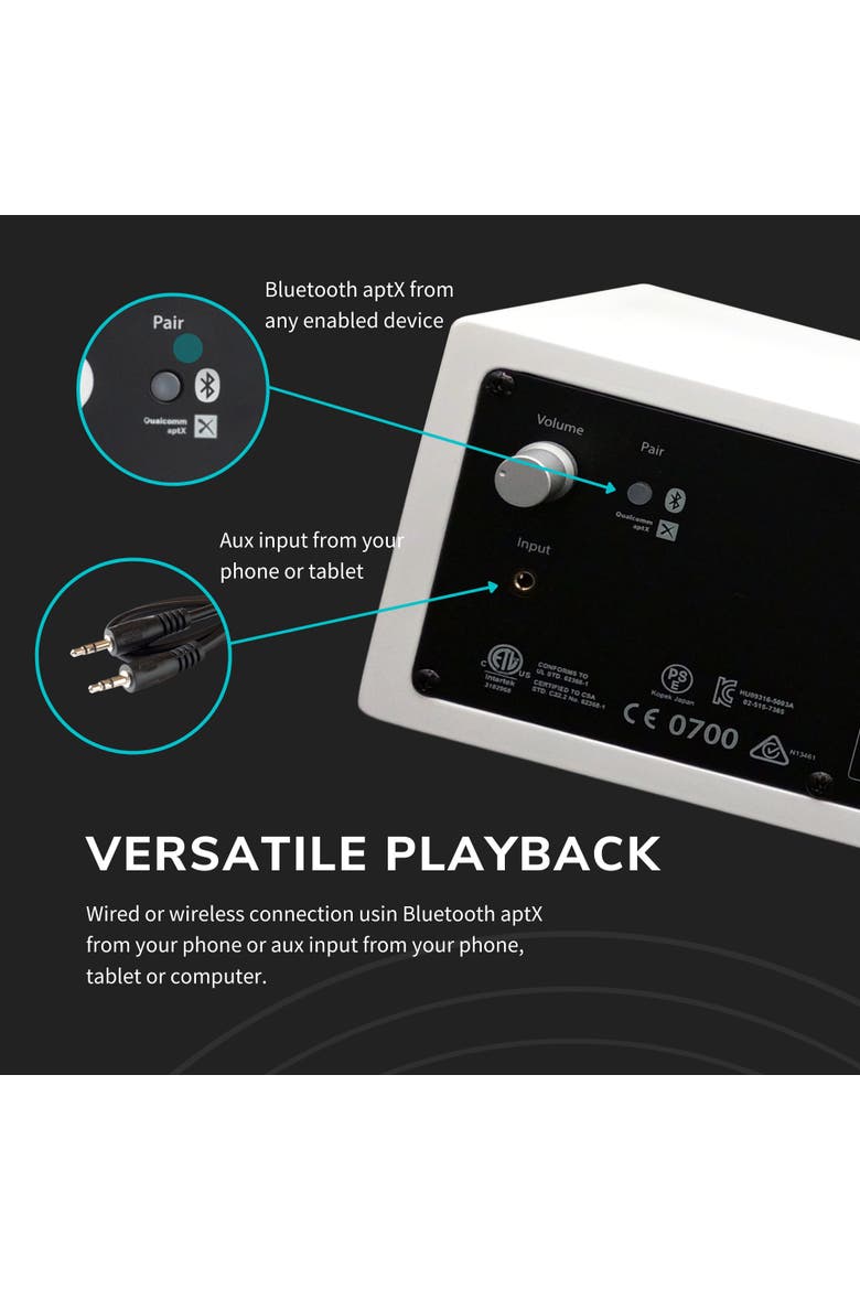 B2 Home Music System w/ Bluetooth aptX, Alternate, color, White