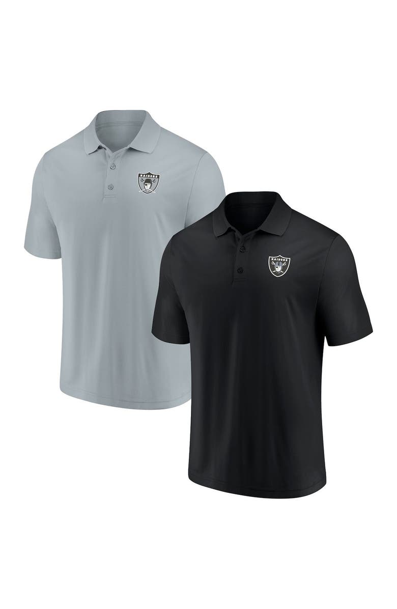 FANATICS Men's Fanatics Branded Black/Silver Las Vegas Raiders Home and Away 2-Pack Polo Set, Main, color, 