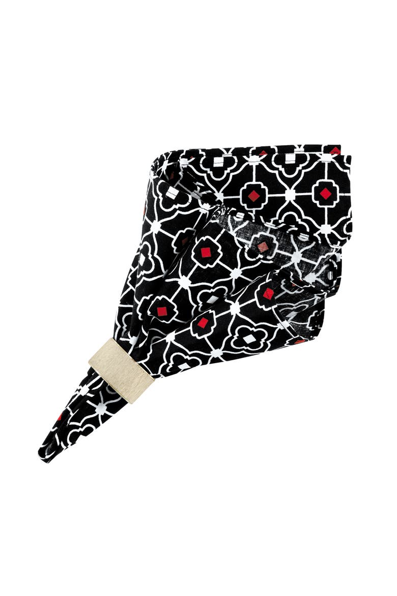 Kaleidoscope Napkin, Main, color, Black