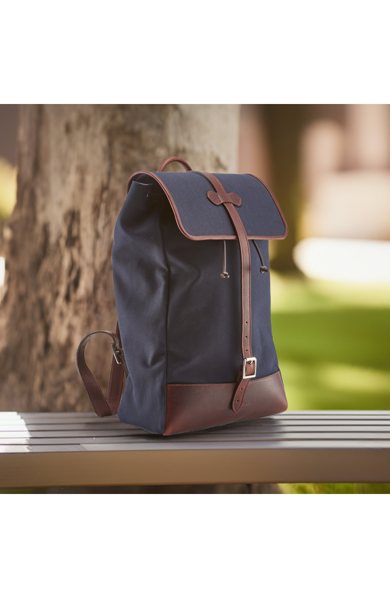 Prince of Scots Wanderlust Cotswold Canvas Backpack, Alternate, color, Classic Navy