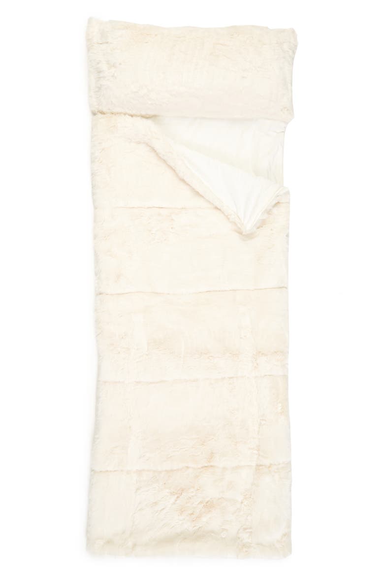 Cuddle Up Faux Fur Sleeping Bag, Main, color, IVORY