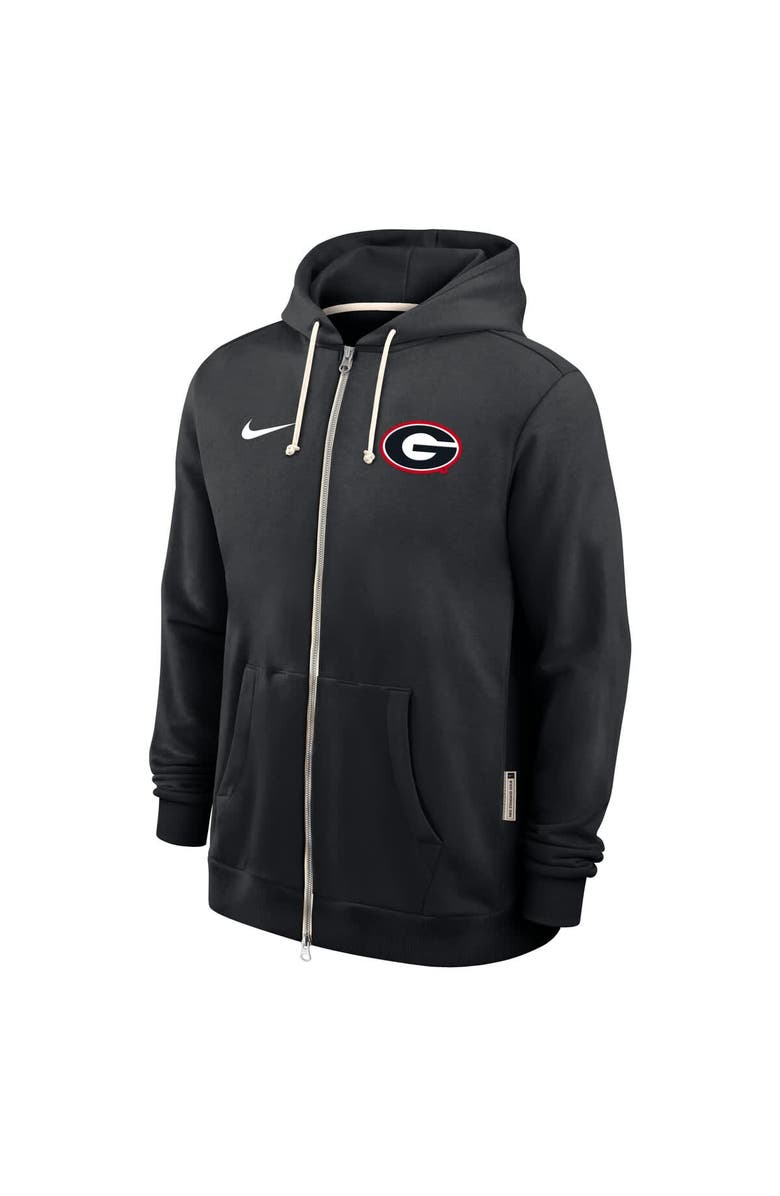 Nike Men's Nike Black Georgia Bulldogs 2025 Sideline Standard Issue Dri-FIT Full-Zip Hoodie, Alternate, color, Black
