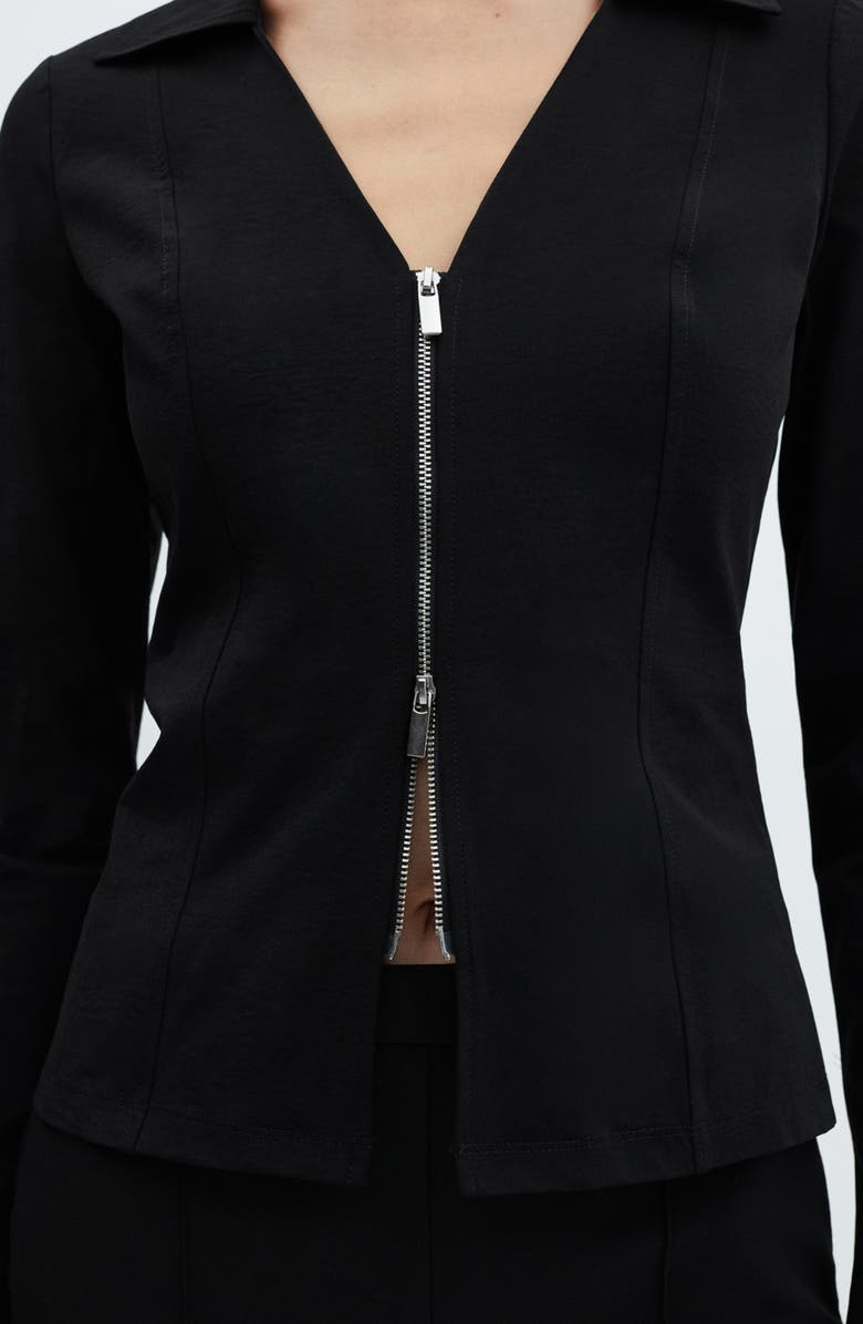 MANGO Trim Zip-Up Jacket, Alternate, color, 