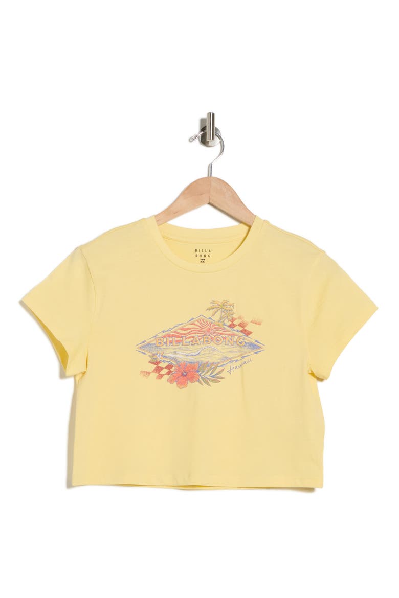 Surfing Solo Logo Crop T-Shirt, Alternate, color, RETRO YELLOW