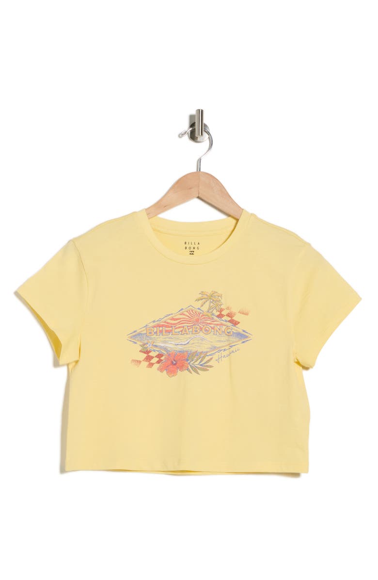 Billabong Surfing Solo Logo Crop T-Shirt, Alternate, color, Retro Yellow