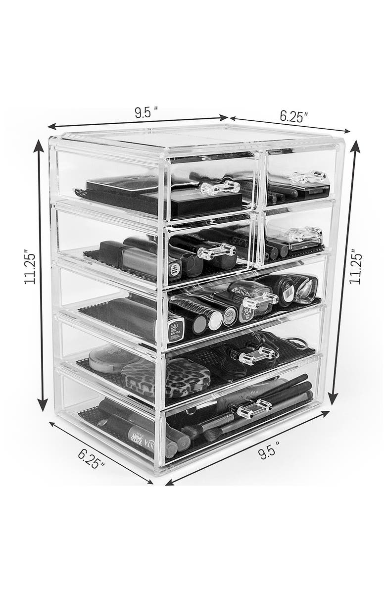 SORBUS Acrylic 7 Drawer Cosmetics Makeup & Jewelry Storage Case Display, Alternate, color, Clear