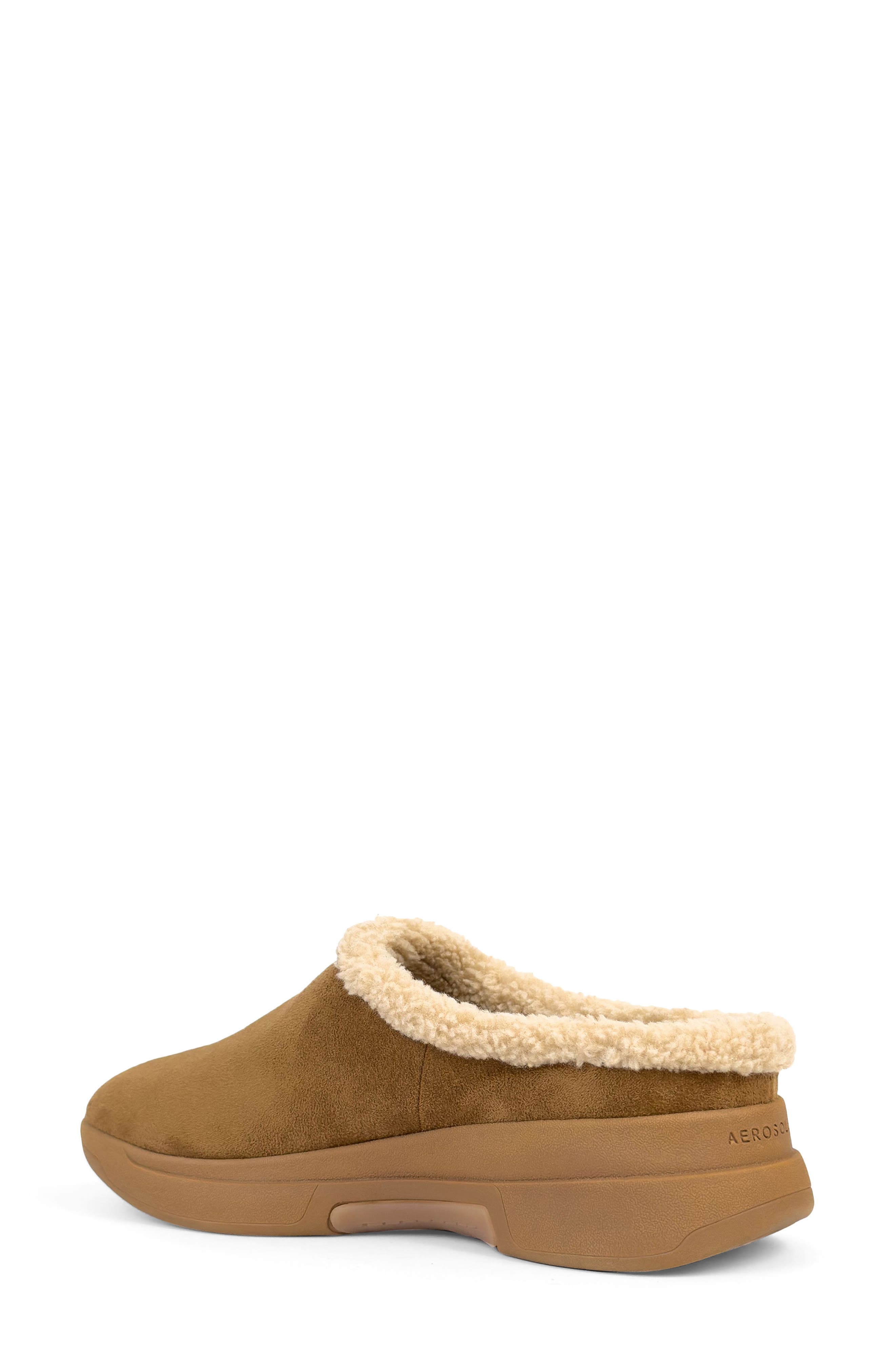 Aerosoles Flory Faux Shearling Slipper, Alternate, color, Tobacco Suede Shearling