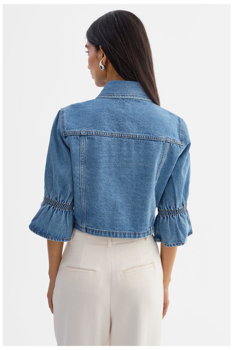 Carolina D | Denim Ruffle Sleeve Jacket (Women) | Nordstrom