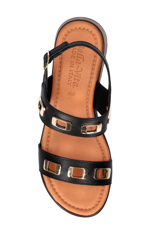 Bella Vita Vic Italy Platform Sandal In Black Italian Leather