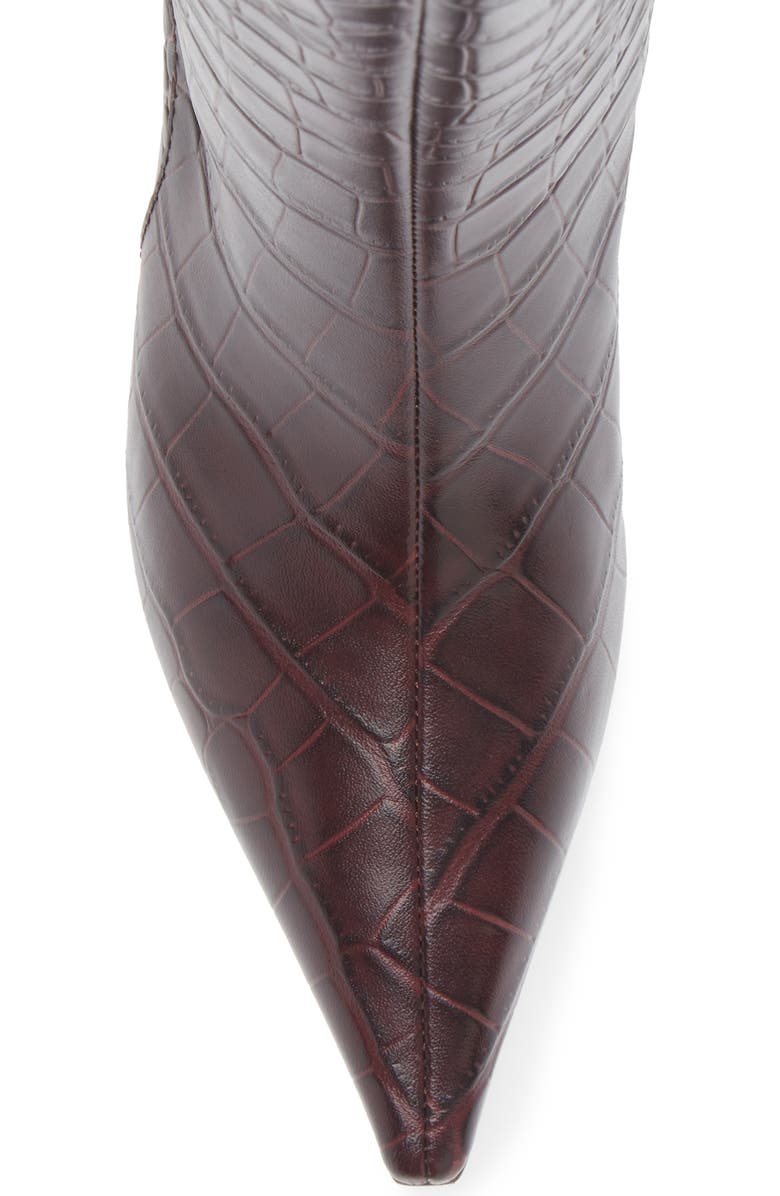 rag & bone Mott Pointed Toe Boot, Alternate, color, Bordeaux Croc