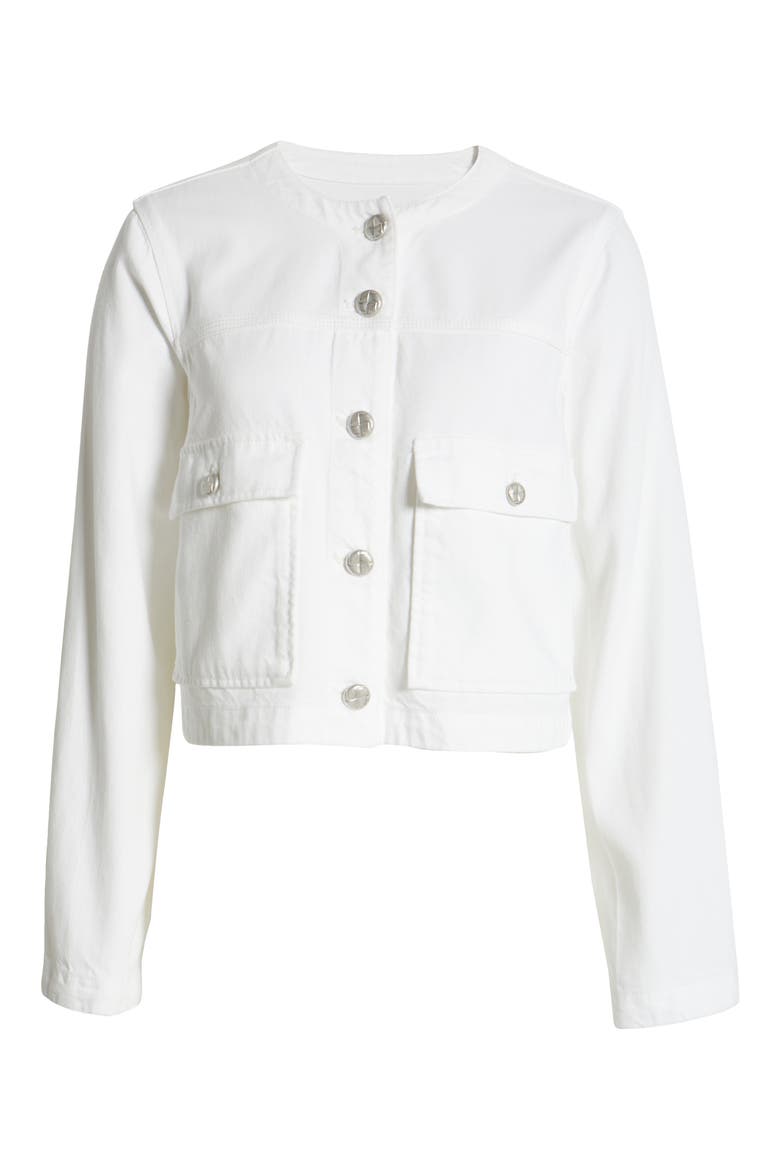 Drew Featherweight Crop Denim Jacket, Alternate, color, OPTIC WHITE