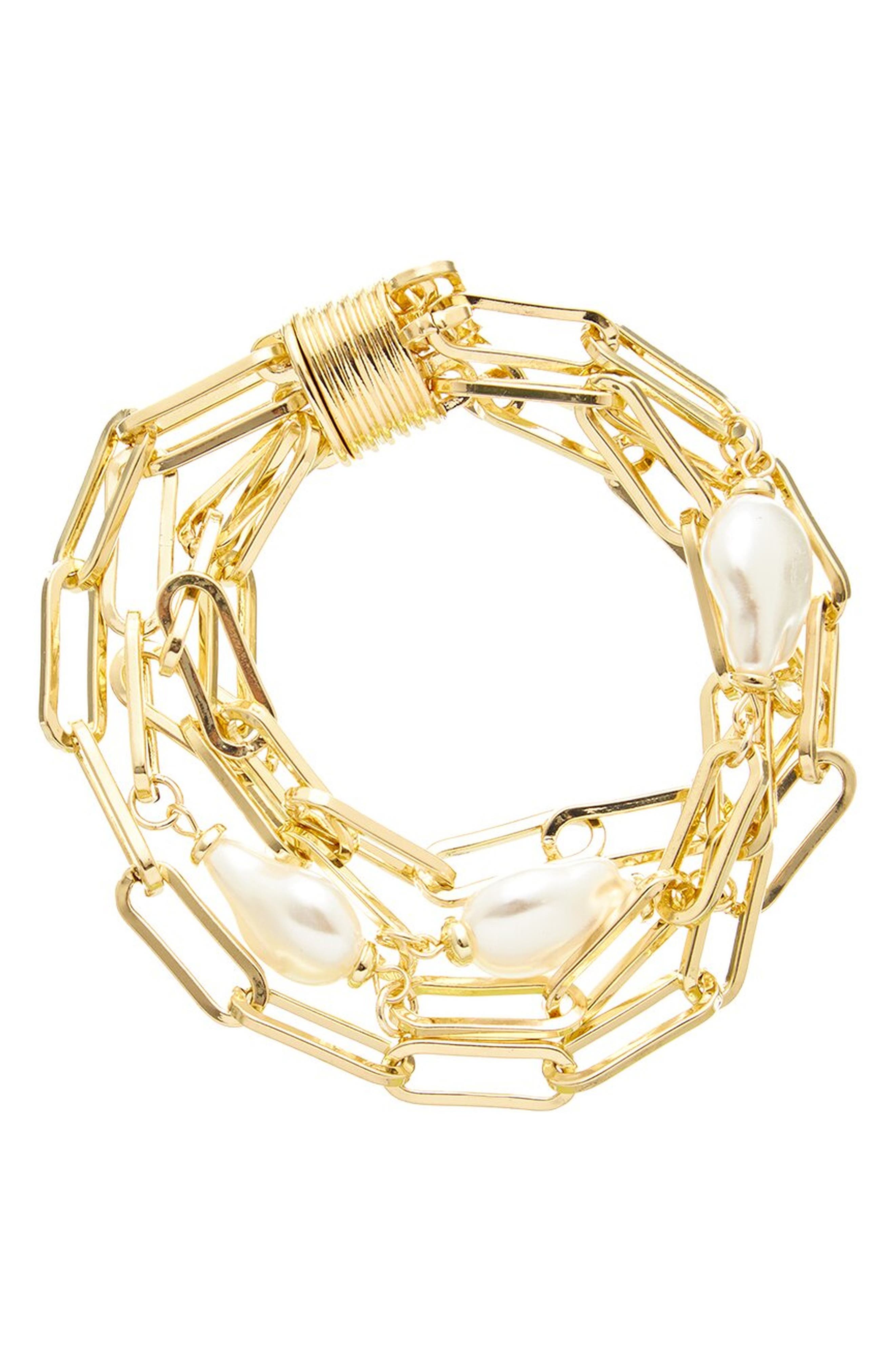 Natural Pearl Multi-Strand Bracelet