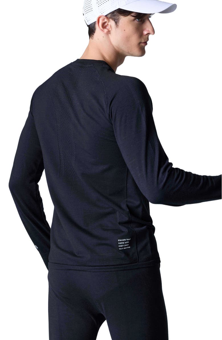 COZY ZERO Tech Merino Classic Fit Long Sleeve Top, Alternate, color, Black