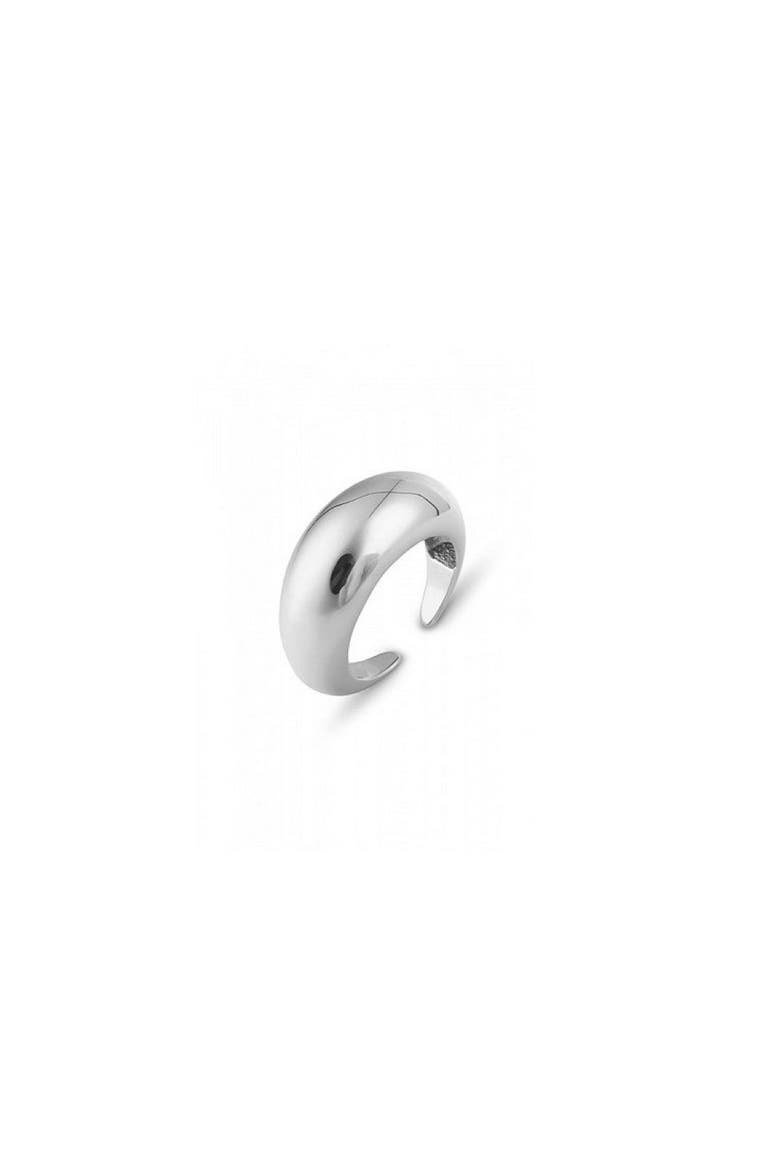 Sterling Silver Dome Crescent Ring, Main, color, Silver