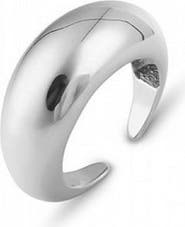 Spero London Sterling Silver Dome Crescent Ring