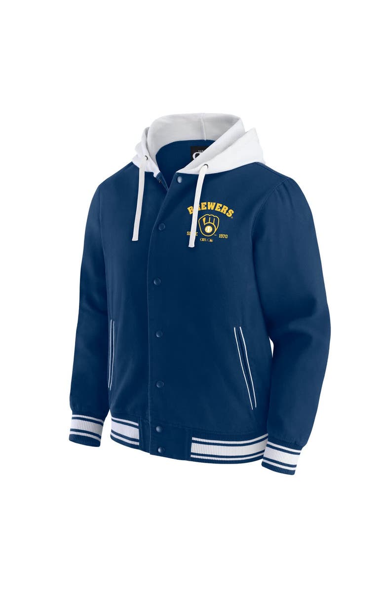 Darius Rucker Collection by Fanatics Men's Darius Rucker Collection by Fanatics  Navy Milwaukee Brewers Full-Snap Hooded Jacket, Alternate, color, Navy