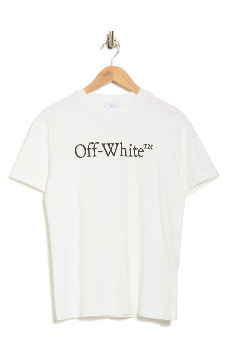 Off-White Big Logo Bookish Graphic T-Shirt, Alternate, color, White Black