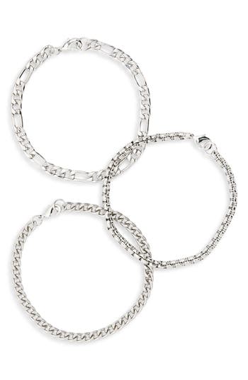 Area Stars Set Of 3 Chain Bracelets In Silver