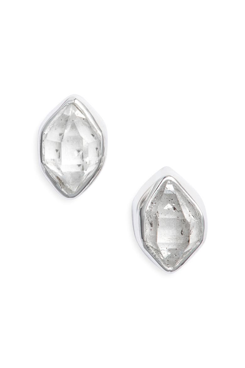 Mohawk River Herkimer Stud Earrings, Main, color, SILVER