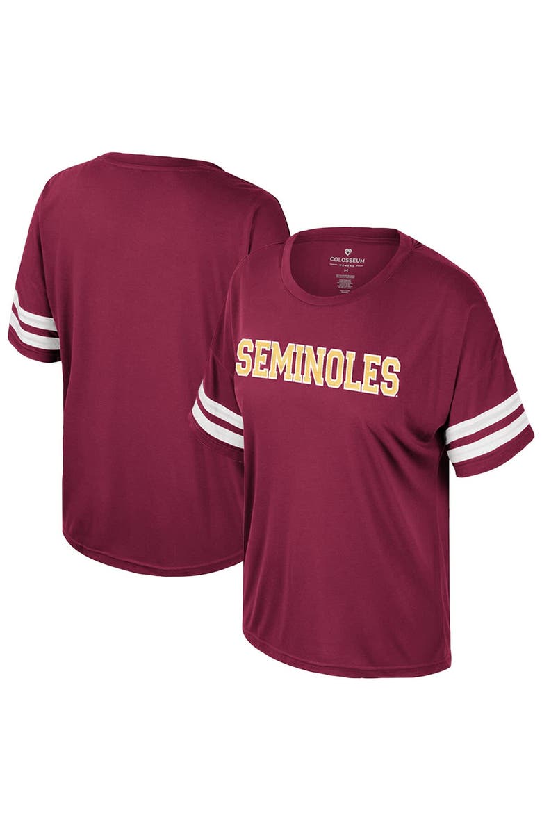 COLOSSEUM Women's Colosseum  Garnet Florida State Seminoles Treasure Oversized Sequin T-Shirt, Main, color, 