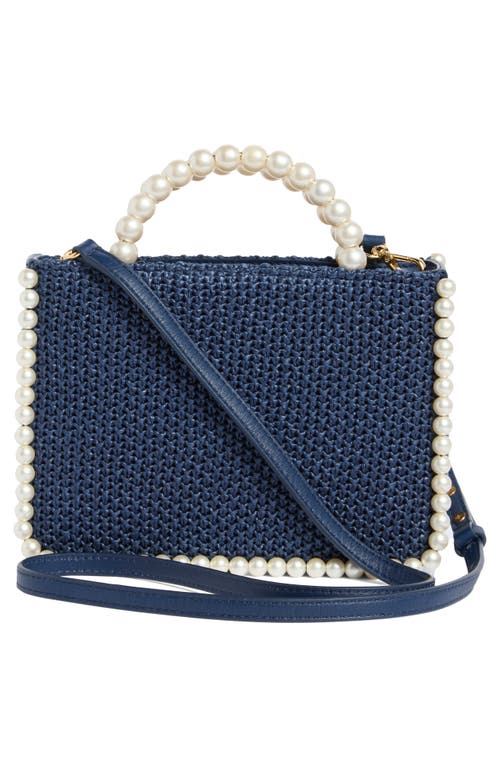 Lele Sadoughi Mini Maya Raffia Tote In Blue
