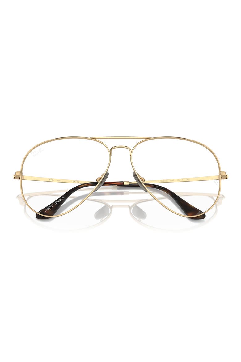 RX8789 58mm Aviator Optical Glasses, Alternate, color, BROWN