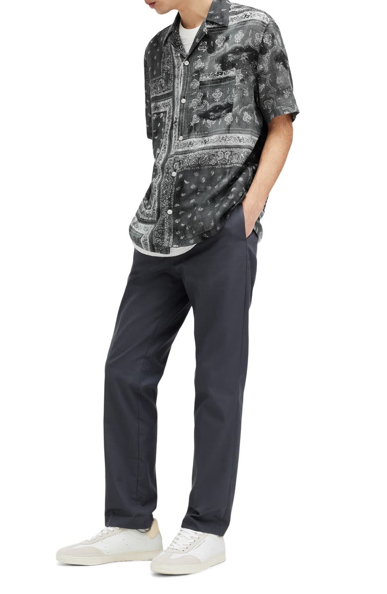 AllSaints Tijuana Bandana Print Short Sleeve Cotton Button-Up Shirt, Alternate, color,