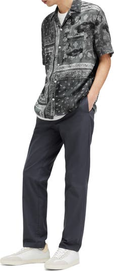 Tijuana Bandana Print Short Sleeve Cotton Button-Up Shirt