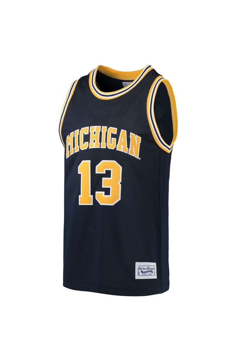 Retro Brand Men's Original Retro Brand Moritz Wagner Navy Michigan Wolverines Alumni Basketball Jersey, Alternate, color, 