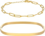 Adornia Set of 2 Chain & Cuff Bracelets