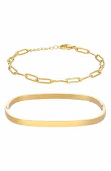 Adornia Set of 2 Chain & Cuff Bracelets