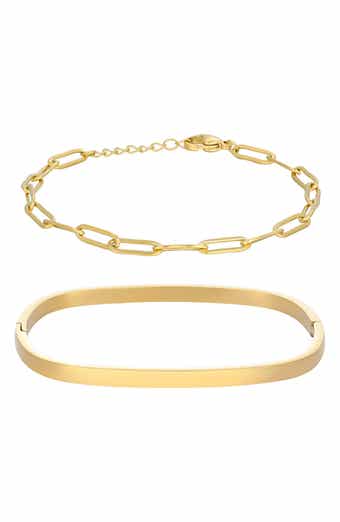 Set of 2 Chain & Cuff Bracelets