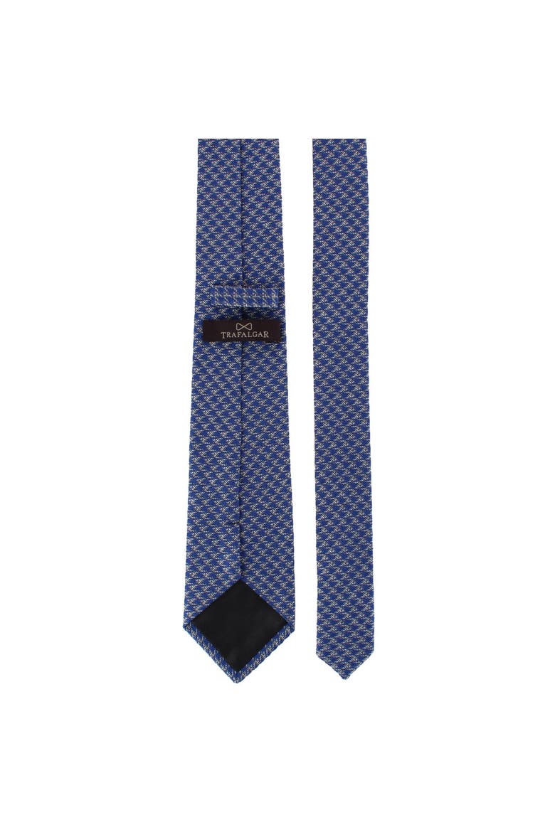 Nereus Diamond Neat Patterned Business Wool Blend Necktie, Alternate, color, Blue